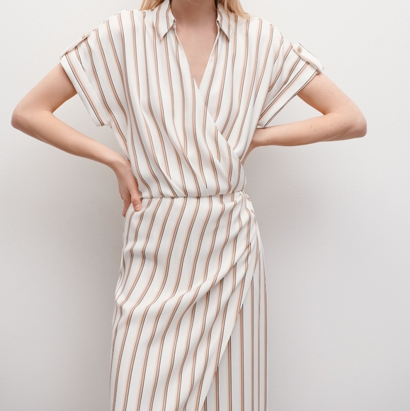 Zara Draped Dress- stripe pattern - Picture 2 of 6